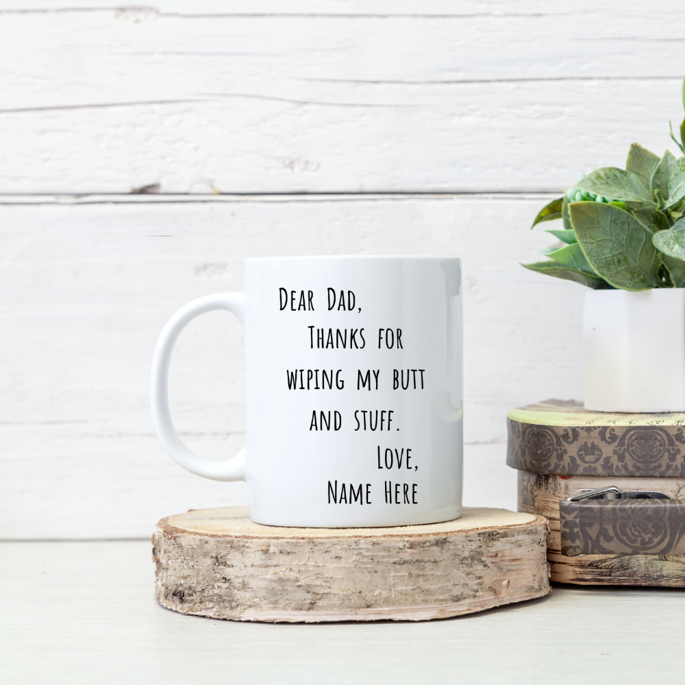 "Dear Dad" Funny Father Gift Mug - White