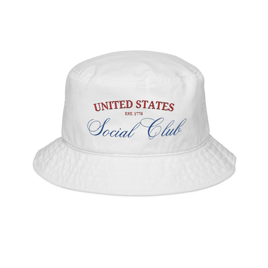 "United States Social Club" Embroidered Bucket Hat