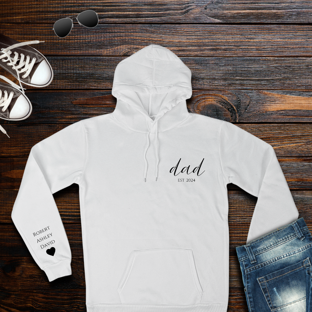 Custom Dad Hoodie – Personalized with Kids’ Names & Established Year