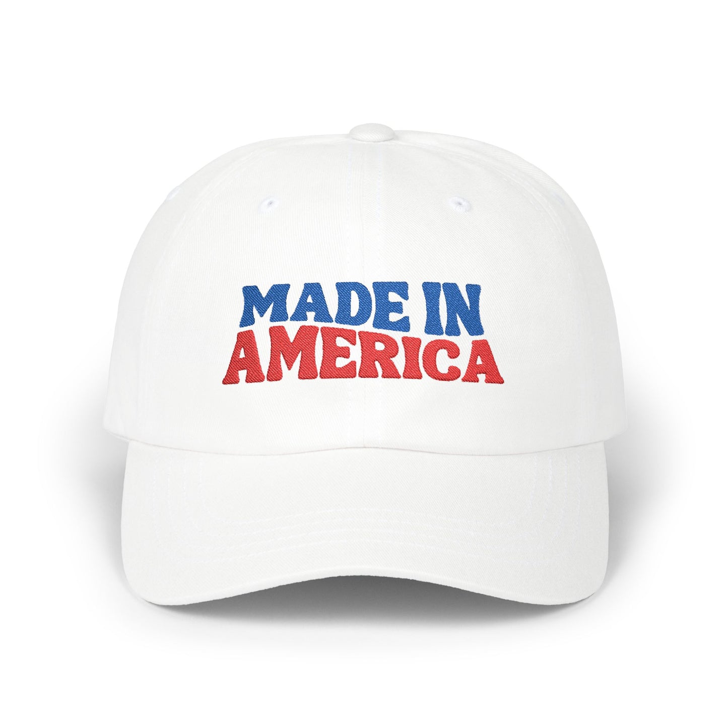 "Made in America" Embroidered Baseball Cap – Bold, Patriotic, and All-American