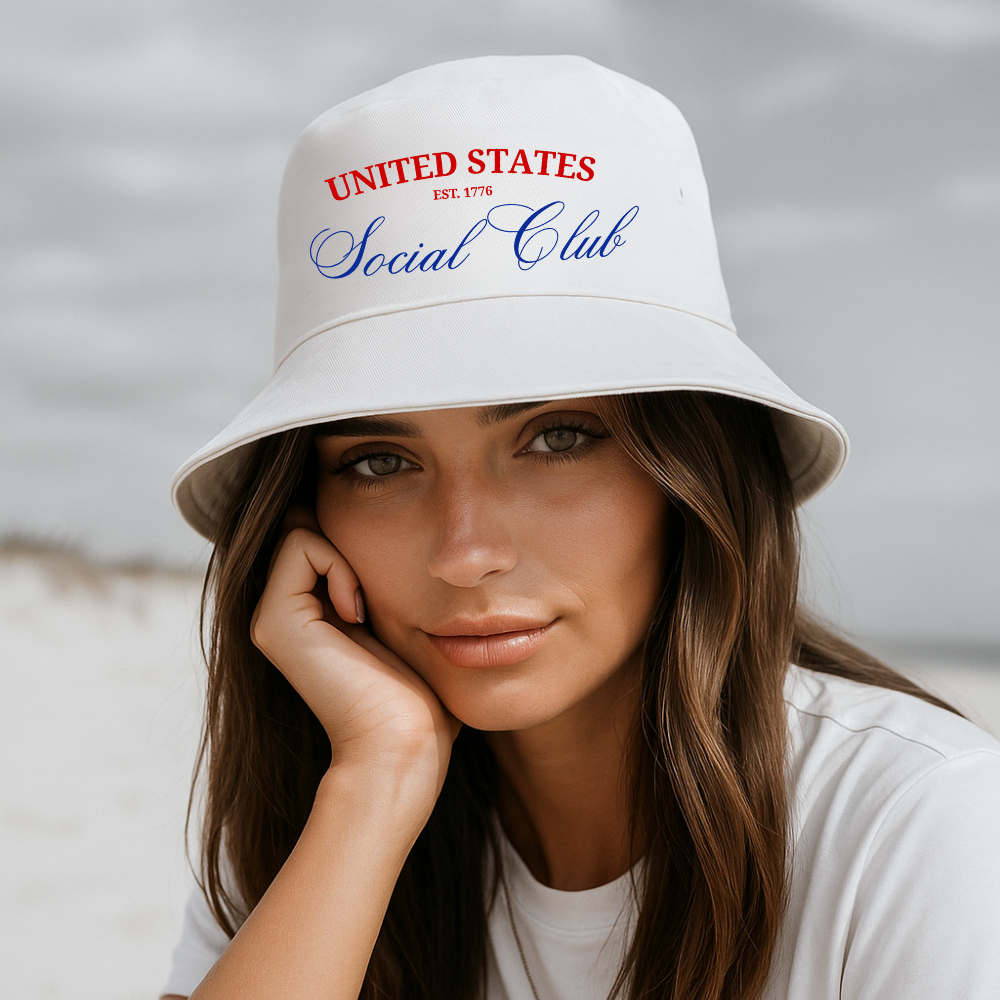 "United States Social Club" Embroidered Bucket Hat