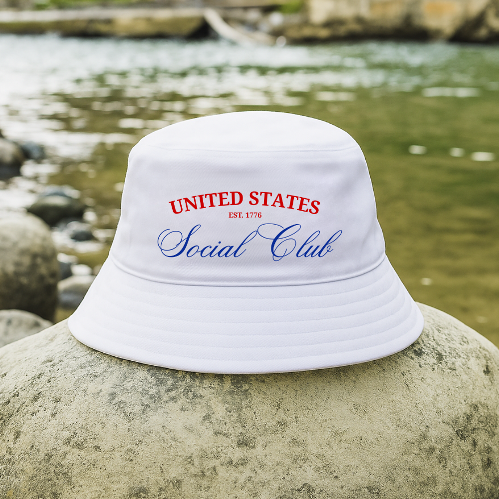 "United States Social Club" Embroidered Bucket Hat