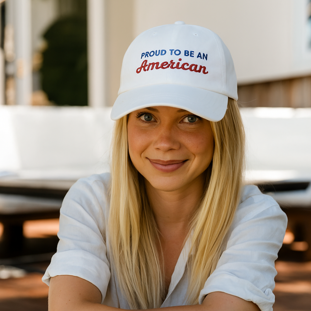 "Proud to Be an American" Embroidered Baseball Cap – Classic & Patriotic
