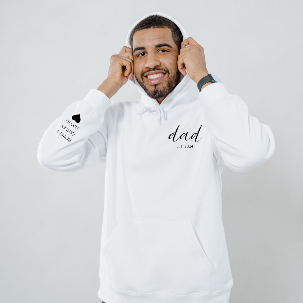 Custom Dad Hoodie – Personalized with Kids’ Names & Established Year