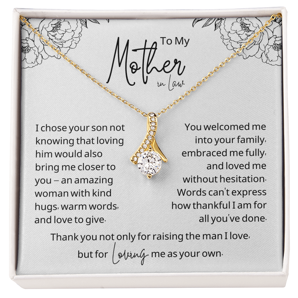 "To My Second Mom – With Love from Your Daughter-in-Law" Ribbon Pendant