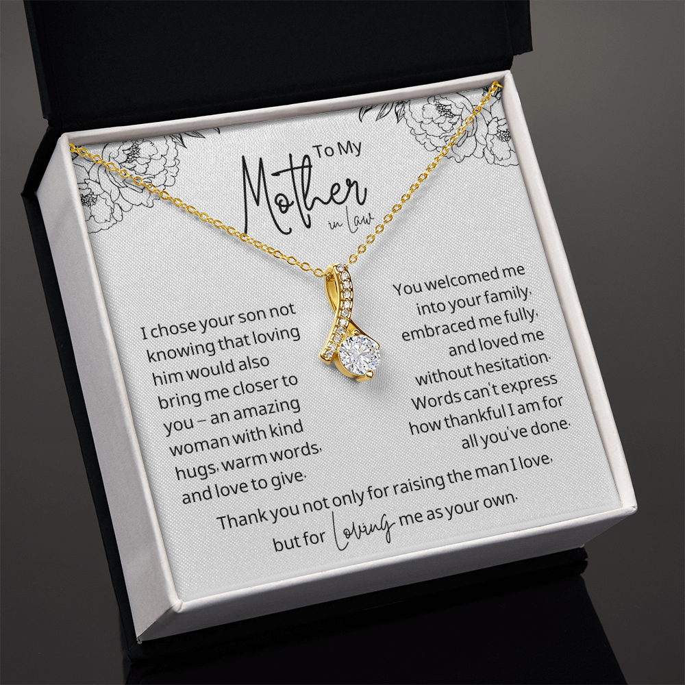 "To My Second Mom – With Love from Your Daughter-in-Law" Ribbon Pendant