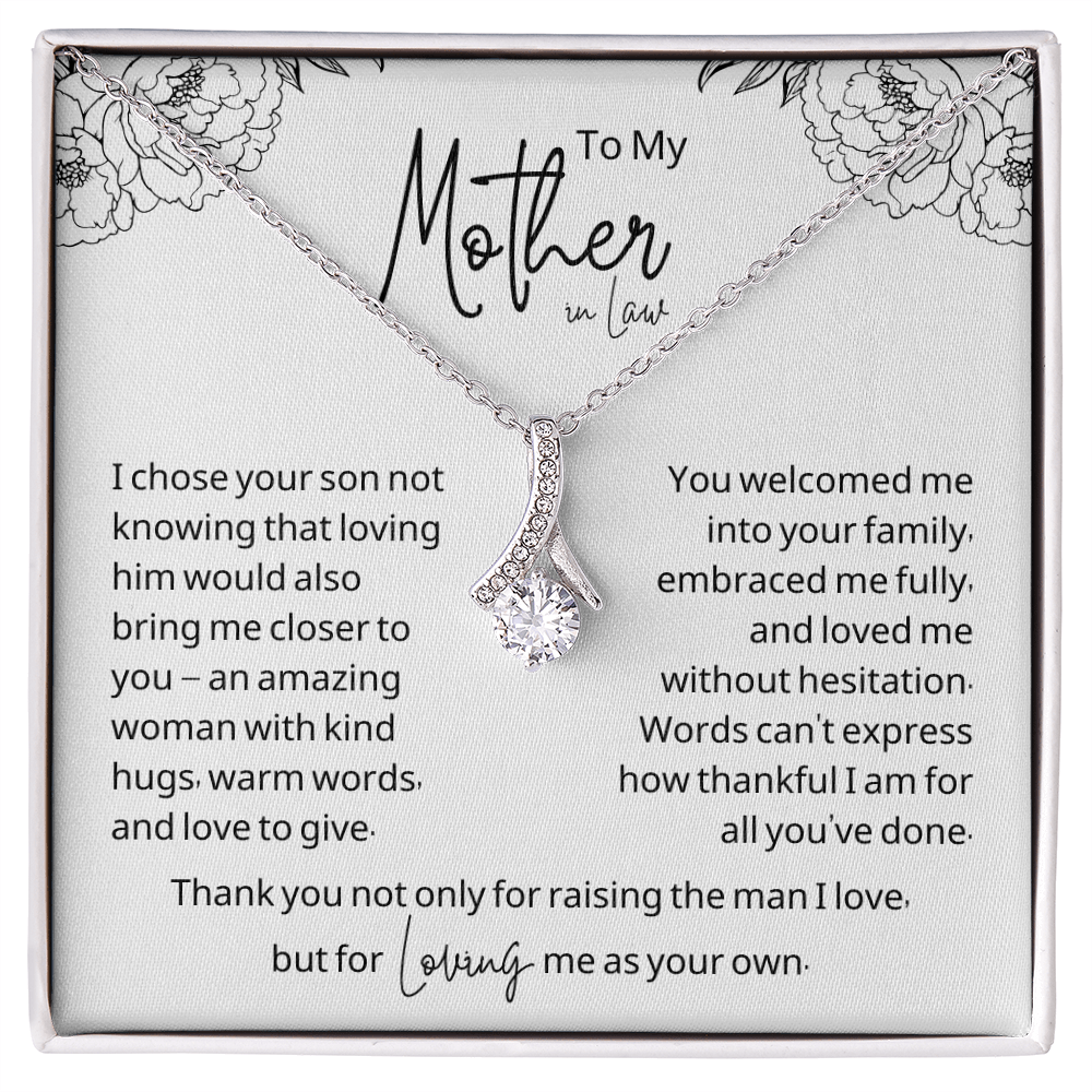 "To My Second Mom – With Love from Your Daughter-in-Law" Ribbon Pendant