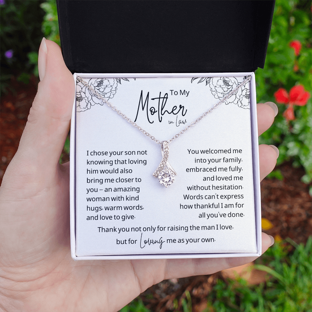 "To My Second Mom – With Love from Your Daughter-in-Law" Ribbon Pendant