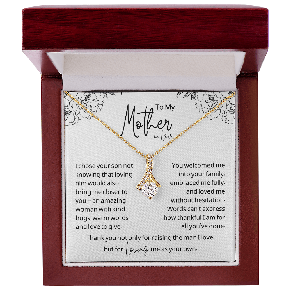 "To My Second Mom – With Love from Your Daughter-in-Law" Ribbon Pendant