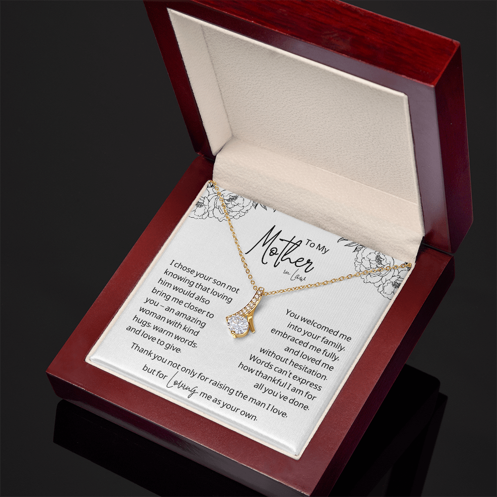 "To My Second Mom – With Love from Your Daughter-in-Law" Ribbon Pendant