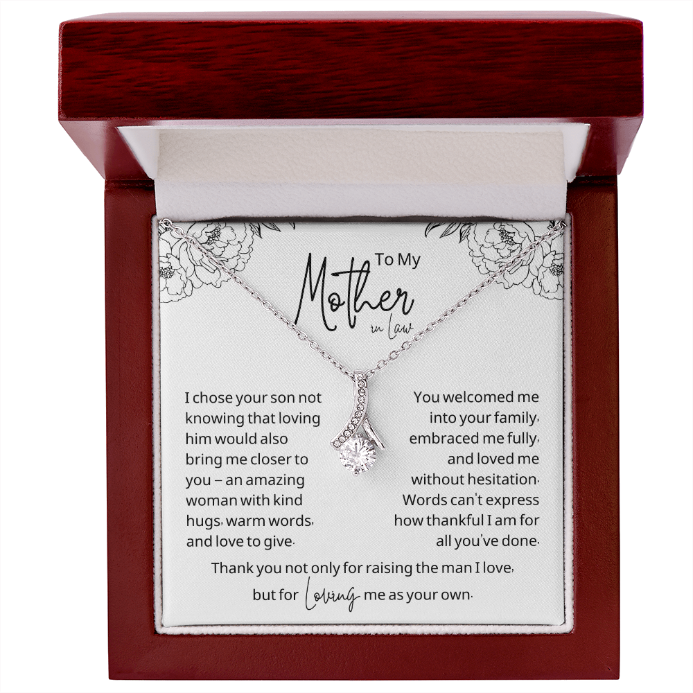 "To My Second Mom – With Love from Your Daughter-in-Law" Ribbon Pendant