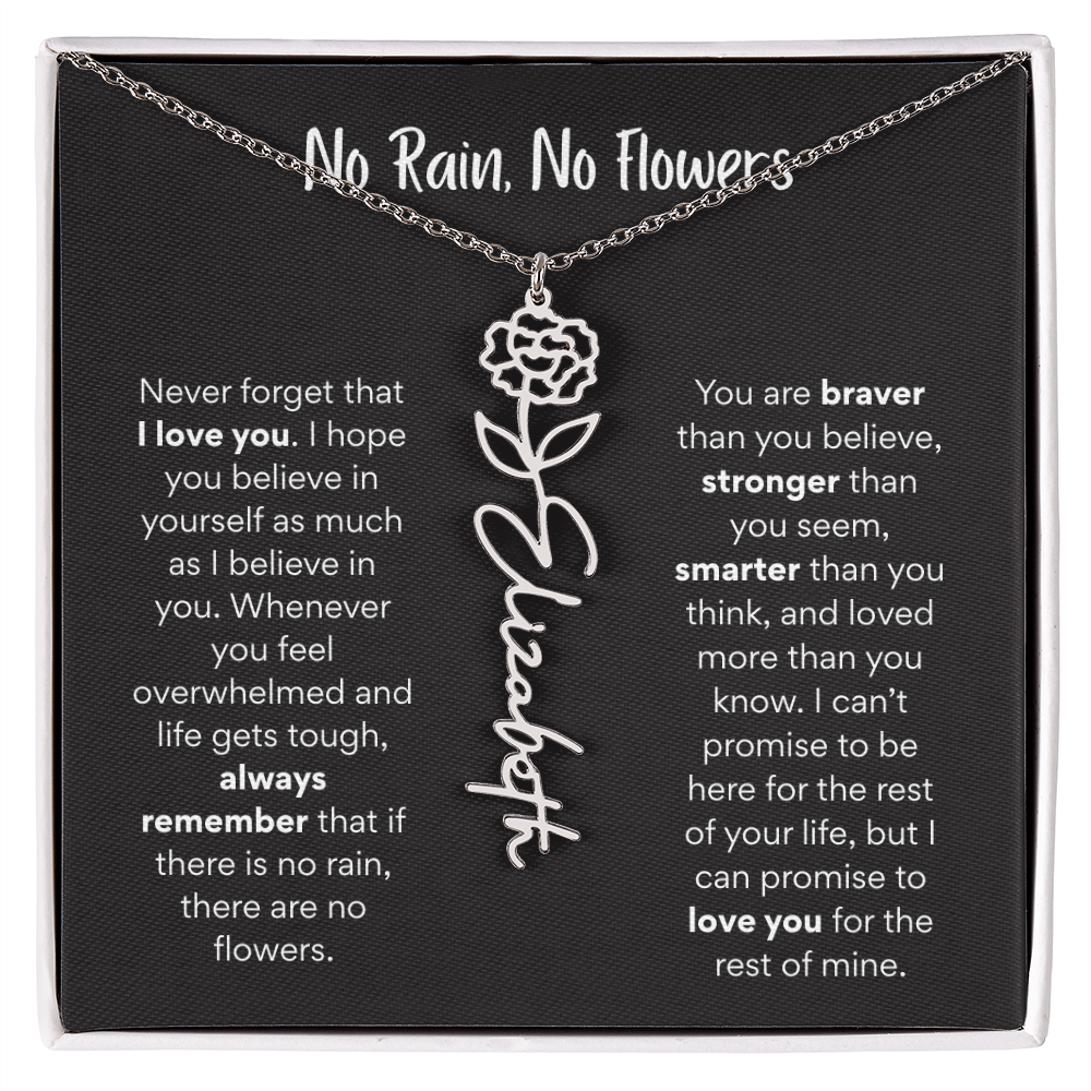 Birth Flower Name Necklace – A Meaningful Gift for Daughters & Nieces