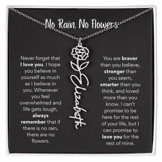 Birth Flower Name Necklace – A Meaningful Gift for Daughters & Nieces