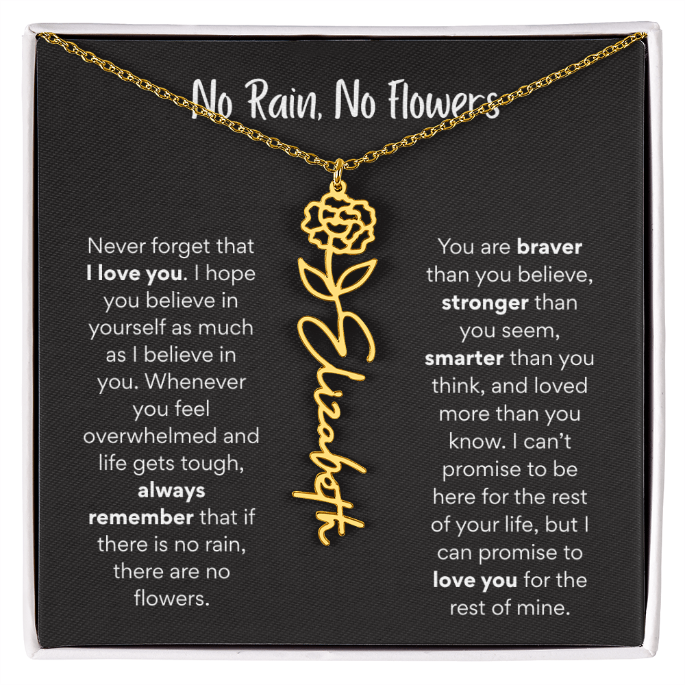 Birth Flower Name Necklace – A Meaningful Gift for Daughters & Nieces