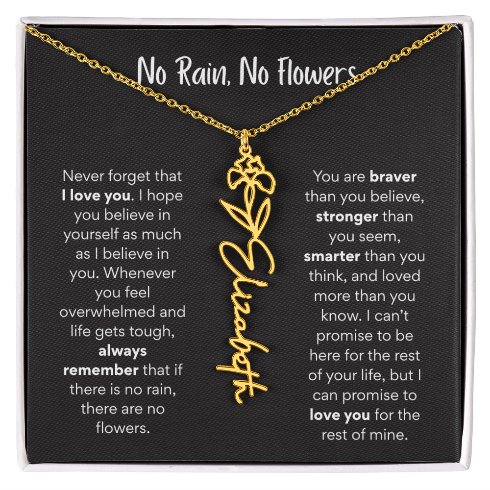 Birth Flower Name Necklace – A Meaningful Gift for Daughters & Nieces