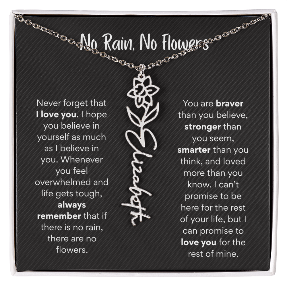 Birth Flower Name Necklace – A Meaningful Gift for Daughters & Nieces