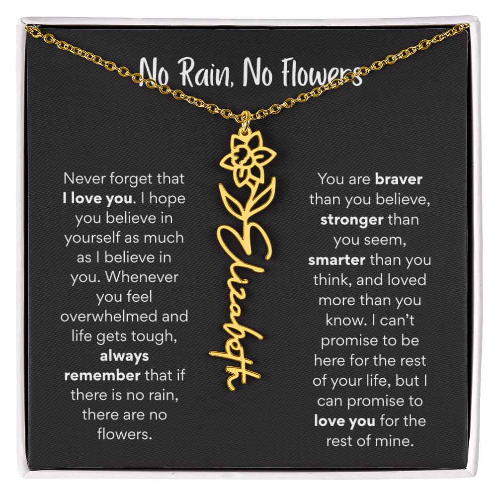 Birth Flower Name Necklace – A Meaningful Gift for Daughters & Nieces