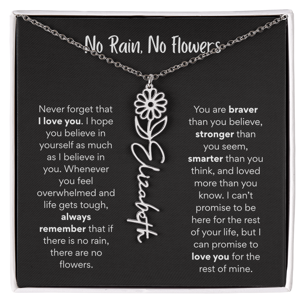 Birth Flower Name Necklace – A Meaningful Gift for Daughters & Nieces