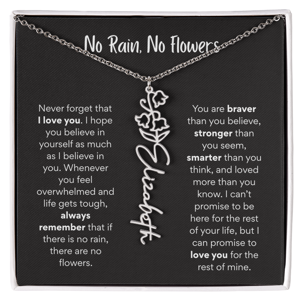 Birth Flower Name Necklace – A Meaningful Gift for Daughters & Nieces