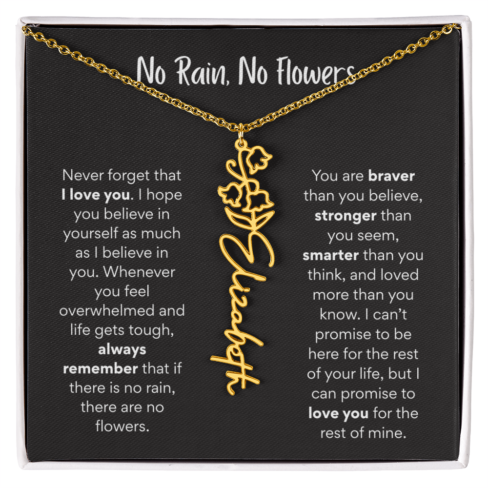 Birth Flower Name Necklace – A Meaningful Gift for Daughters & Nieces