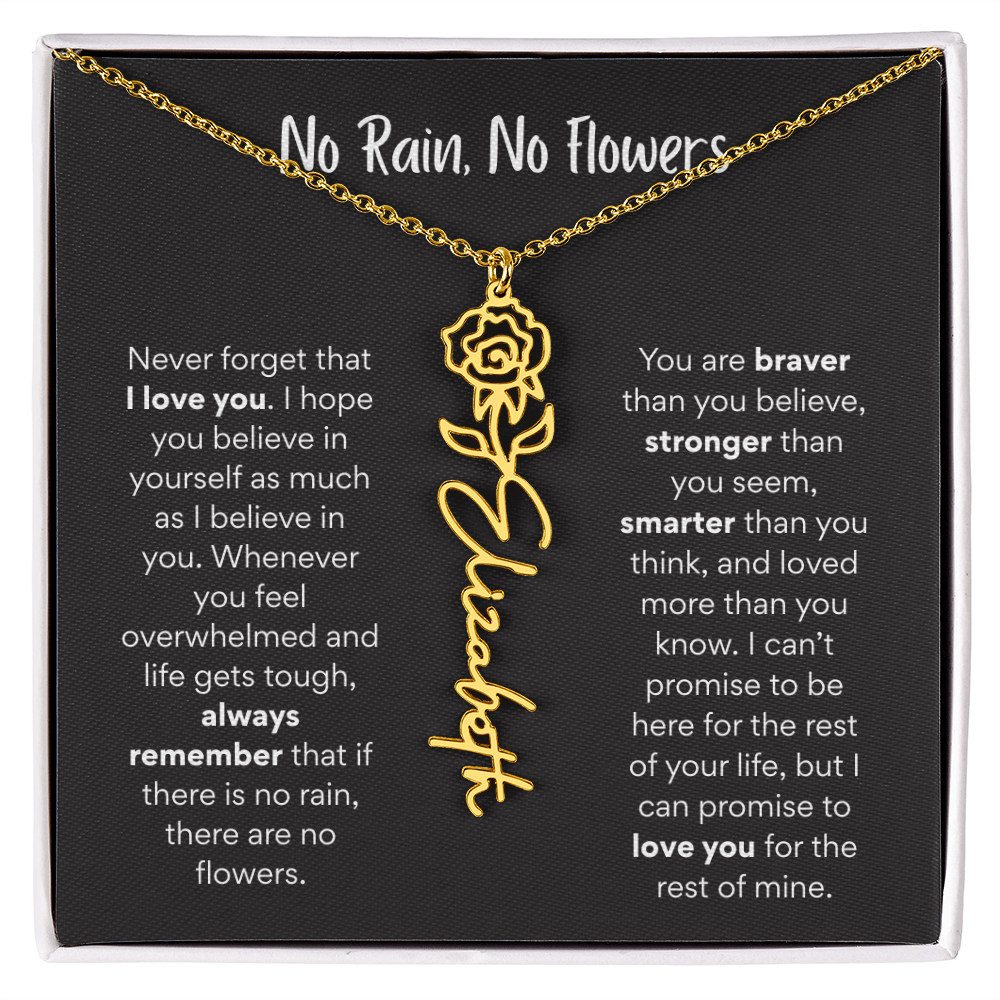 Birth Flower Name Necklace – A Meaningful Gift for Daughters & Nieces