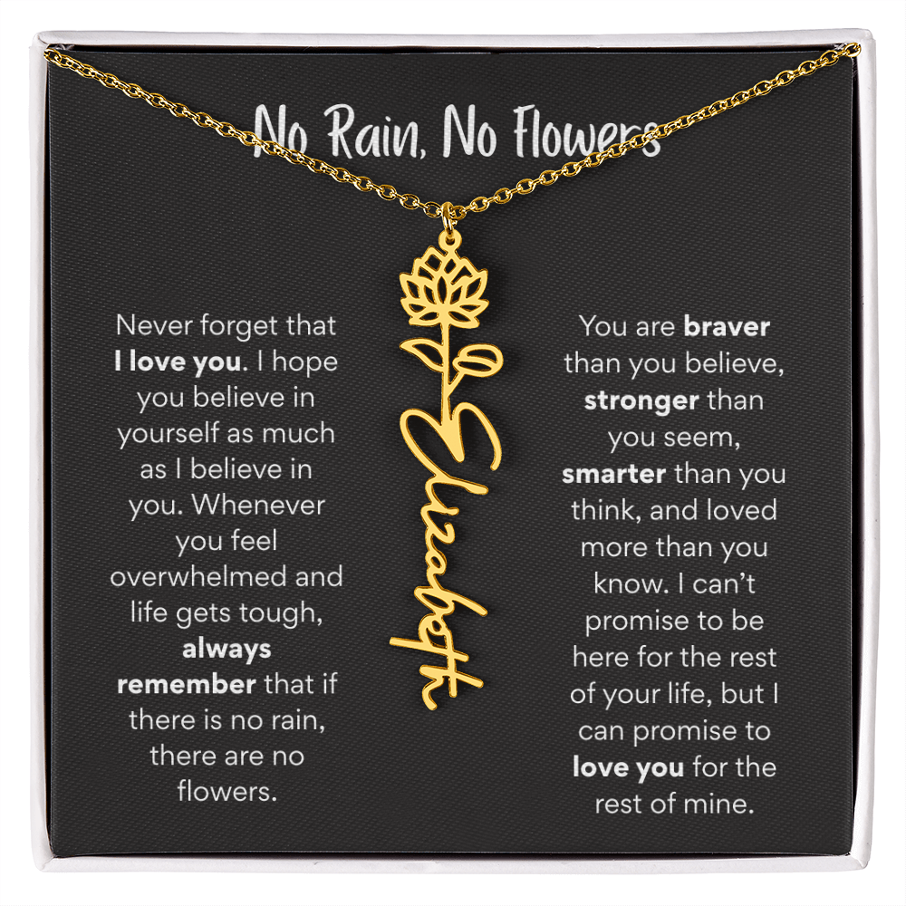 Birth Flower Name Necklace – A Meaningful Gift for Daughters & Nieces
