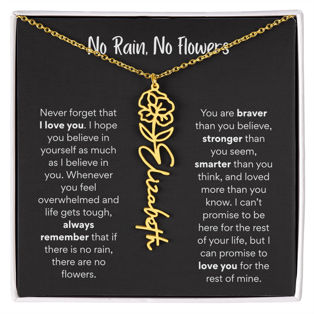 Birth Flower Name Necklace – A Meaningful Gift for Daughters & Nieces