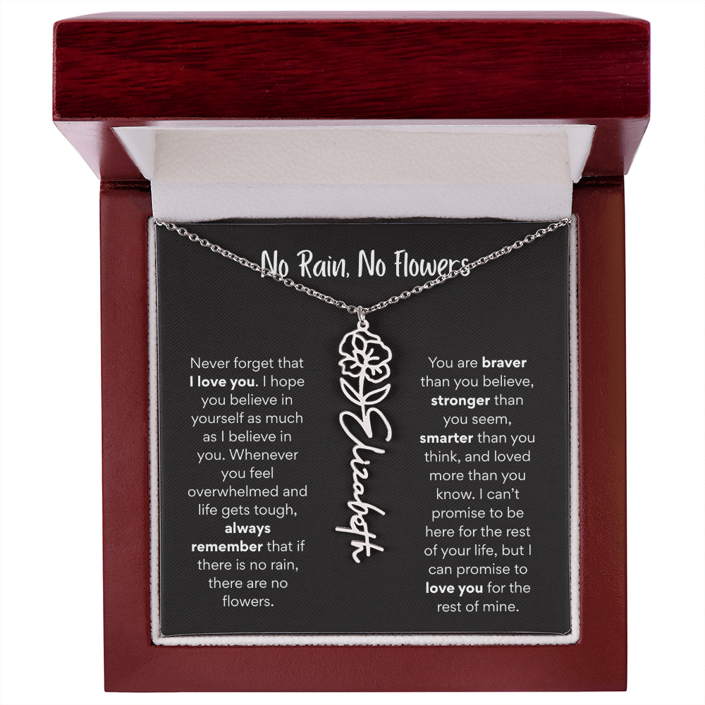 Birth Flower Name Necklace – A Meaningful Gift for Daughters & Nieces