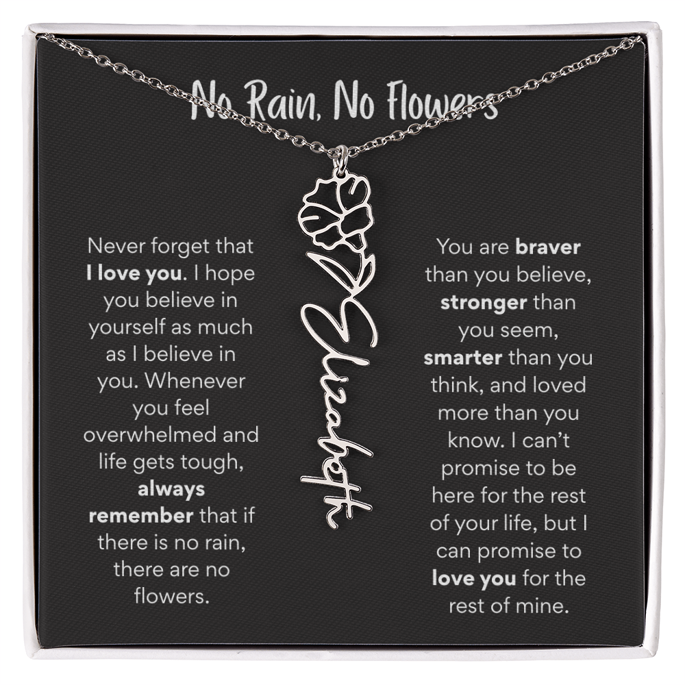 Birth Flower Name Necklace – A Meaningful Gift for Daughters & Nieces