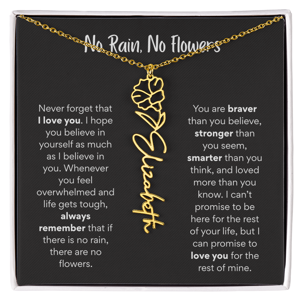 Birth Flower Name Necklace – A Meaningful Gift for Daughters & Nieces
