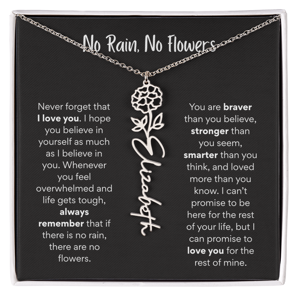 Birth Flower Name Necklace – A Meaningful Gift for Daughters & Nieces