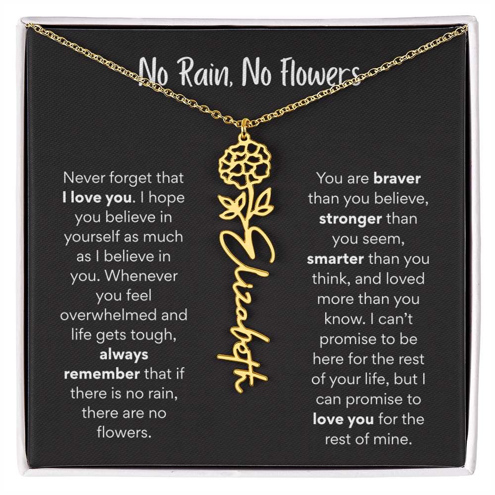 Birth Flower Name Necklace – A Meaningful Gift for Daughters & Nieces