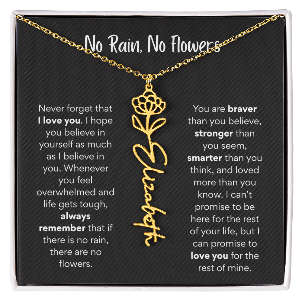 Birth Flower Name Necklace – A Meaningful Gift for Daughters & Nieces