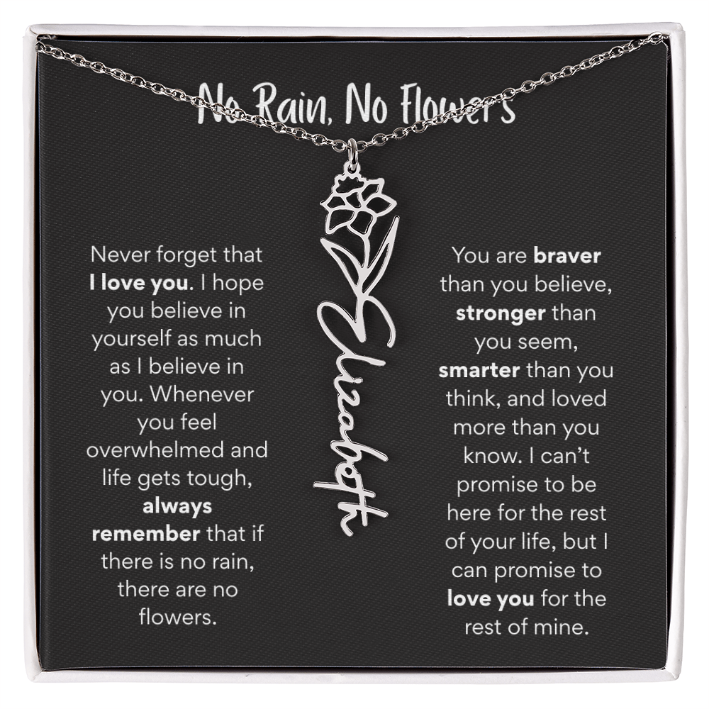 Birth Flower Name Necklace – A Meaningful Gift for Daughters & Nieces