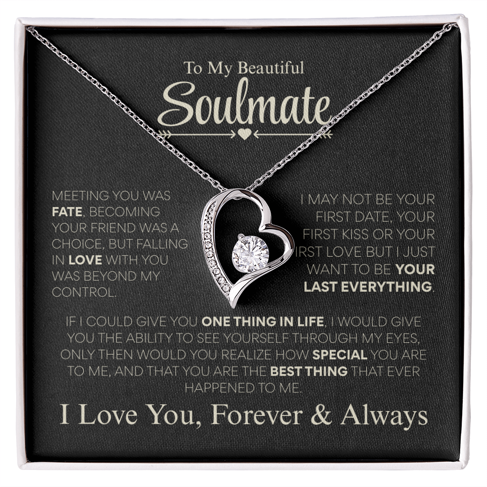 Forever & Always" Heart Pendant Necklace