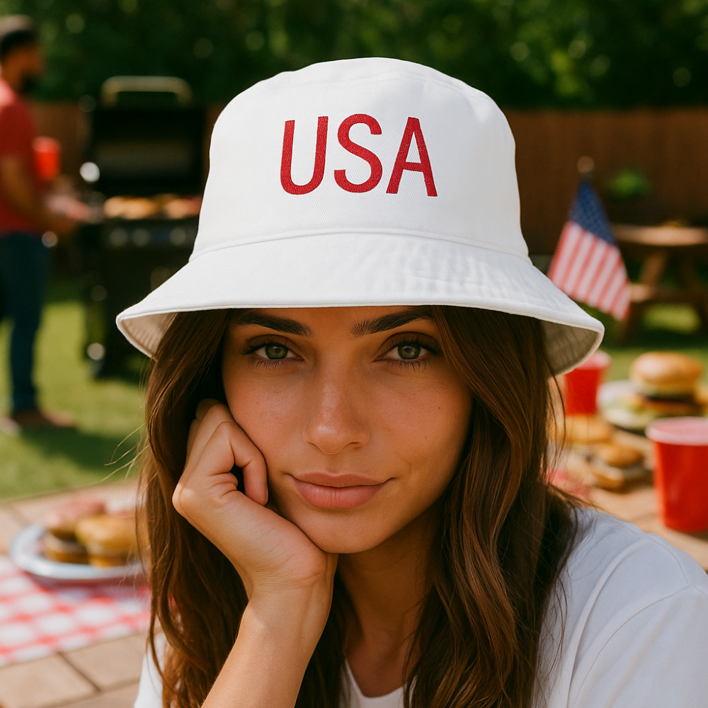 "USA" Embroidered Bucket Hat