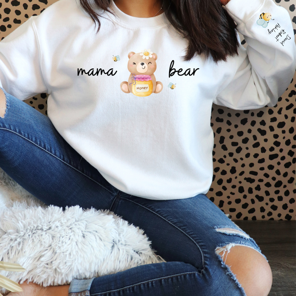Personalized "Kids' Names on Sleeve" Sweatshirt – Mama Bear