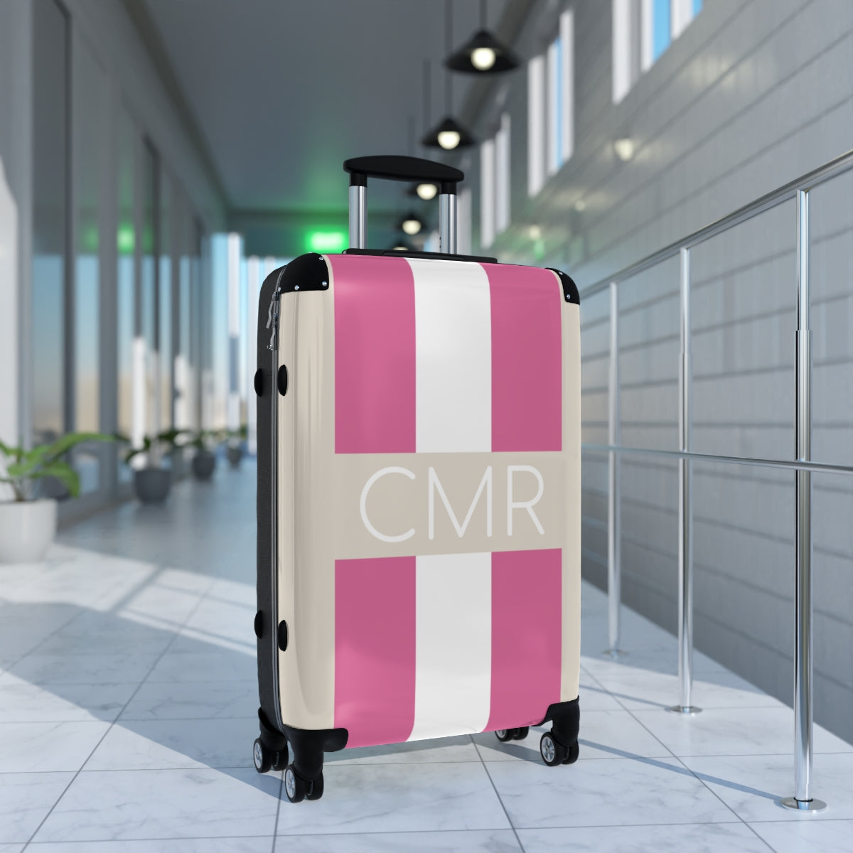 Personalized Striped Hard Shell Luggage